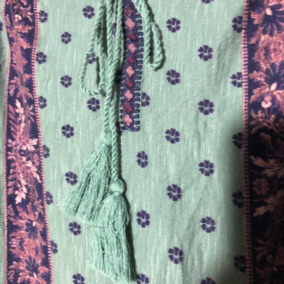 Vintage America Size L Floral Long Sleeve Pullover - Picture 4 of 5